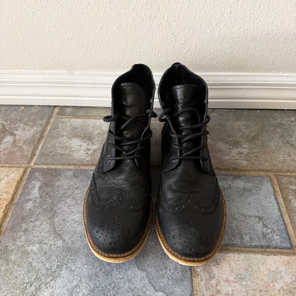 Boardwalk Wingtip Chukka Boots Black Leather Lace Up Mens Size 11.5 main image 5